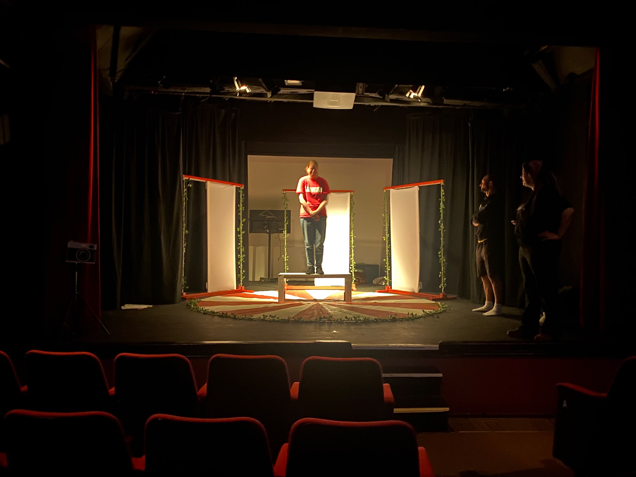 Setting the lights at Welwyn Drama Festival.