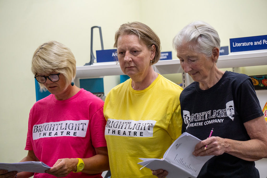  Davina Cassar, Alison Lake and Denise Butcher rehearsing as Bell, Door and Lantern.