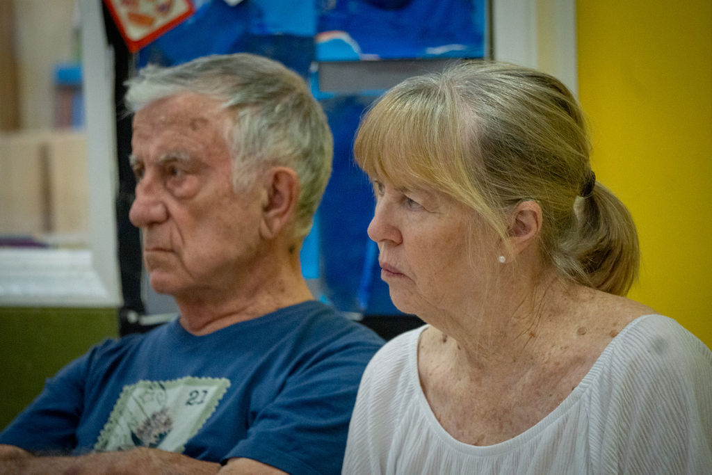 Neil and Pam Hay, watching rehearsals