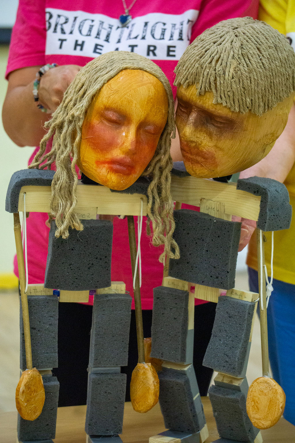 Our puppets before they were dressed.