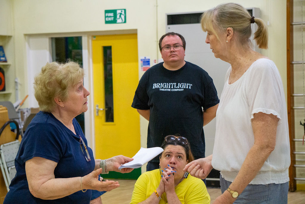Laureen Rees and Pam Hay, watched by Andrea Walsh and Adam Stewardson.